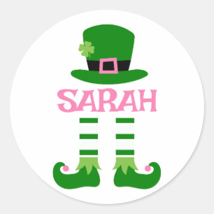 Personalized Sarah St. Patrick’s Day Shirt Classic Round Sticker