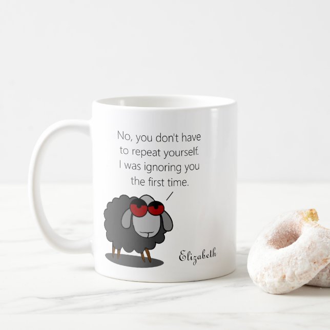 Personalized Sarcasm Funny Ignore You Humour Witty Coffee Mug (With Donut)