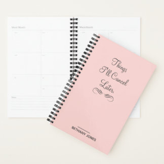 Personalized Sarcastic Pink Planner