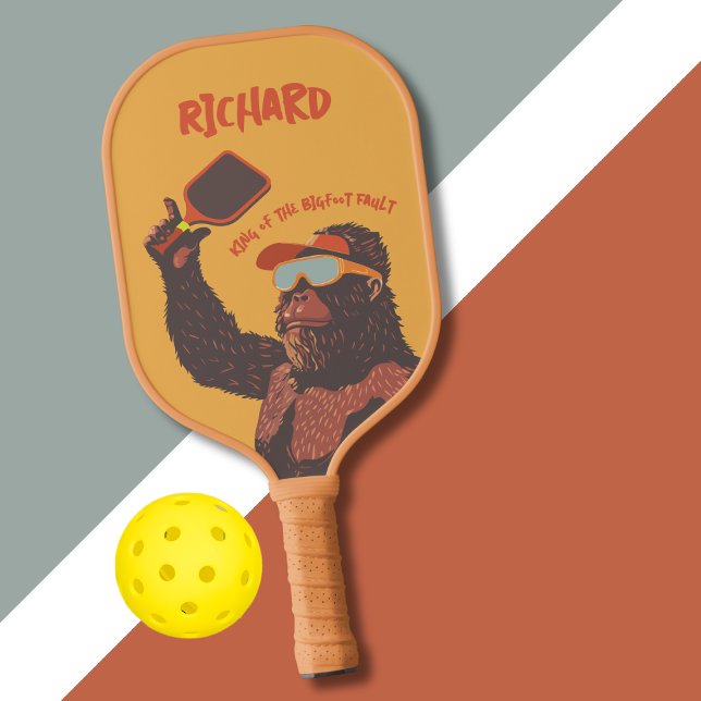 Personalized Sasquatch Playing Pickleball Paddle (Creator Uploaded)