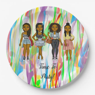 Personalized Sassy Diva Women Multi Coloured Paper Plate