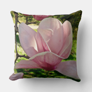 Personalized Saucer Magnolia Blossom Throw Pillow