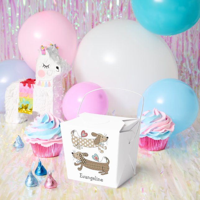Personalized Sausage Dog Dachshund  Favor Box (Party)