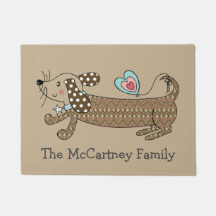 Personalized Sausage Dog Dachshund House Doormat