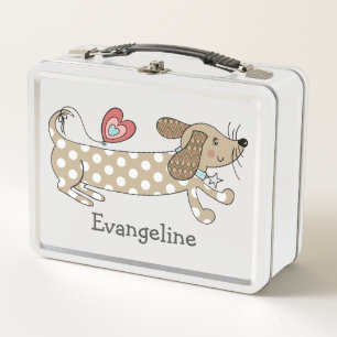 Personalized Sausage Dog Dachshund Metal Lunch Box