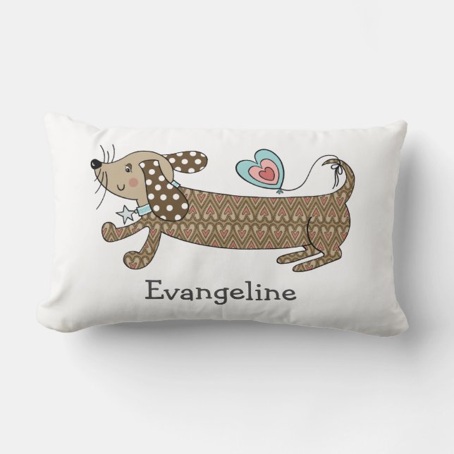 Personalized Sausage Dog Dachshund Throw Cushion (Front)