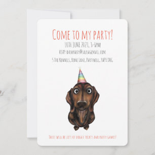 Personalized Sausage Dog Party Invitation