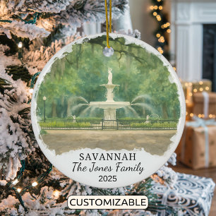 Personalized Savannah Ornament, Georgia Ceramic Ornament