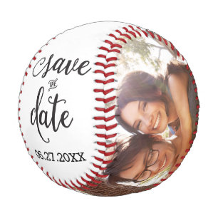 Personalized Save The Date Baseball Add Photo