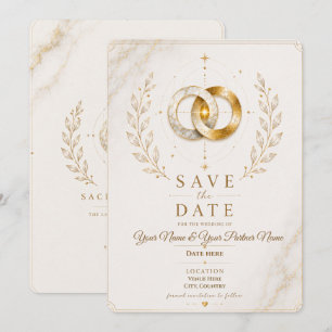 Personalized Save the Date Card   Sacred Union 