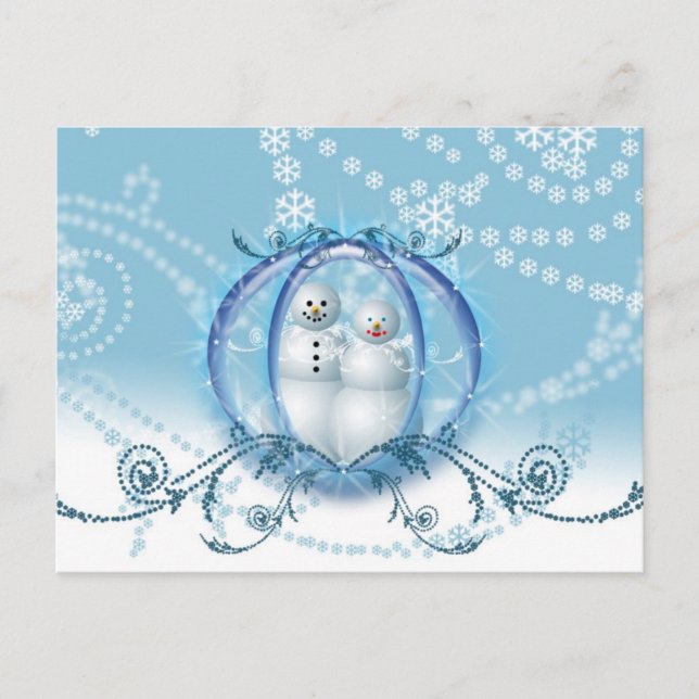 Personalized Save The Date Card Winter Wedding (Front)