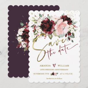 Personalized Save the Date Cards for 50th Wedding
