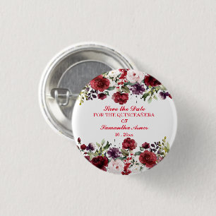Personalized  Save the date magnets for Quinceaner 1 Inch Round Button
