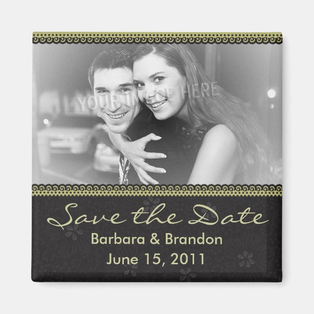 Personalized Save the Date Photo Magnet (Front)