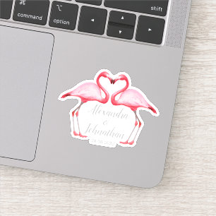 Personalized Save the date Pink Flamingos