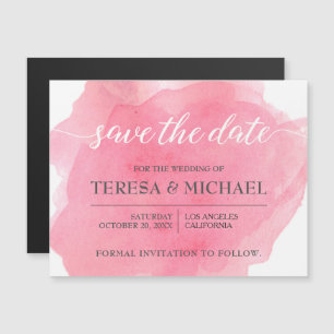 Personalized Save the date, Pink wedding script Magnetic Invitation