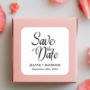 Personalized Save The Date Wedding Announcement Square Sticker