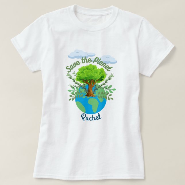 Personalized Save the Planet Women's T-shirt (Design Front)