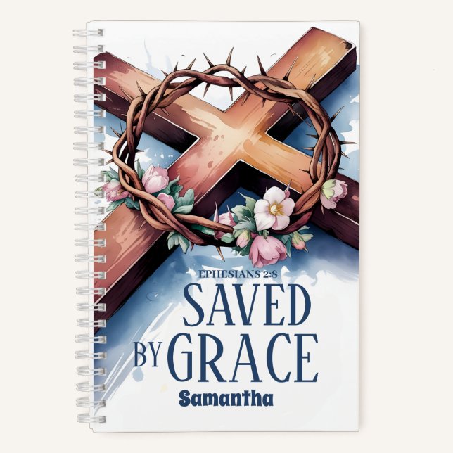 Personalized Saved By Grace Christian Journal (Front)