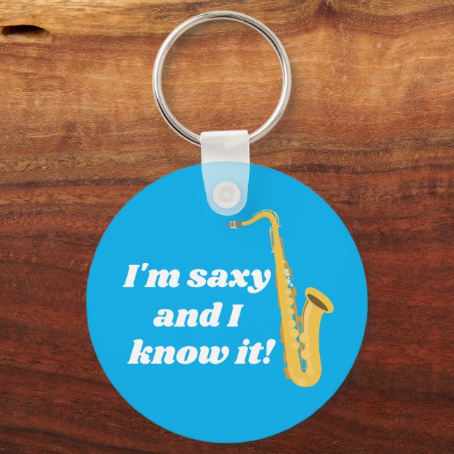 Personalized Saxophone Gift Keychain (Front)