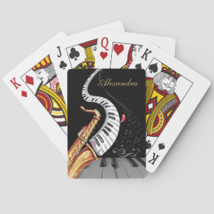 Personalized Saxophone Piano Music Note Playing Cards