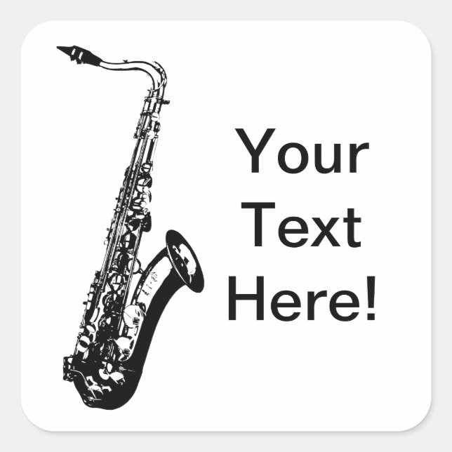 Personalized Saxophone Square Sticker (Front)