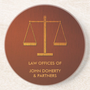 Personalized Scales of Justice Elegant Coaster
