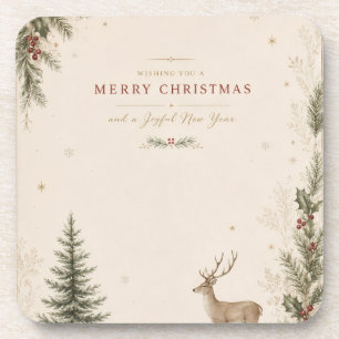 Personalized Scandinavian Christmas holiday Coaster