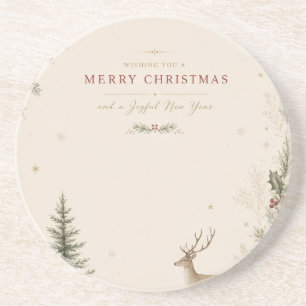 Personalized Scandinavian Christmas holiday Coaster