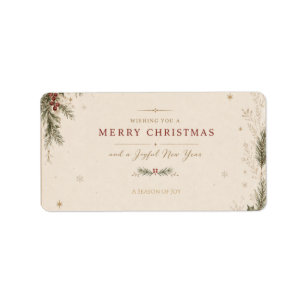 Personalized Scandinavian Christmas holiday Label
