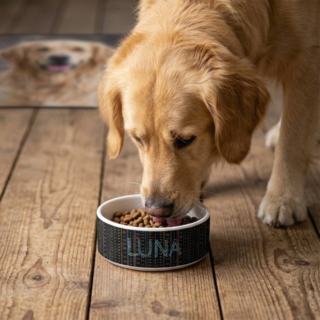 Personalized Scandinavian Folk Art Pet Bowl (Creator Uploaded)