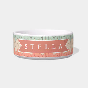 Personalized Scandinavian Pastel Knit Pattern Name Bowl
