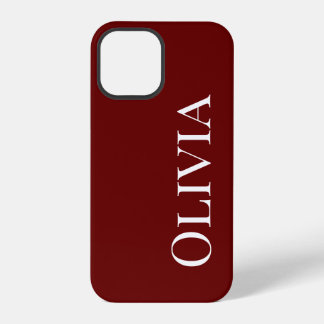 Personalized Scarlet Red Modern Typography iPhone 12 Pro Case