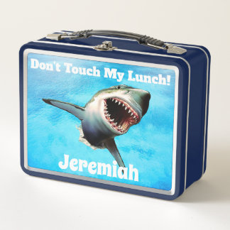 Personalized Scary Shark Teeth Metal Lunch Box