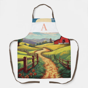 Personalized Scenic Farm Path Design with Monogram Apron