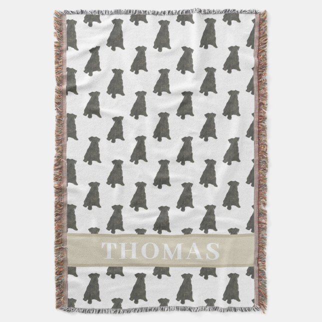 Personalized Schnauzer (Black)  Throw Blanket (Front Vertical)