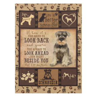 Personalized Schnauzer Dog Blanket Gift, Pet Owner Tablecloth