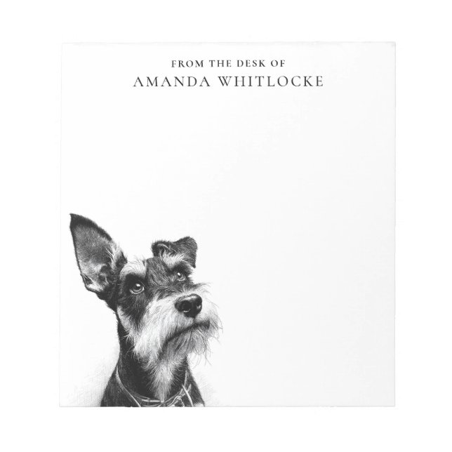 Personalized Schnauzer Notepad (Front)