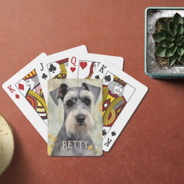 Personalized Schnauzer Playing Cards (Add a touch of cuteness to your card game with these pretty playing cards.)