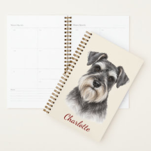 Personalized Schnauzer with Custom Name Planner