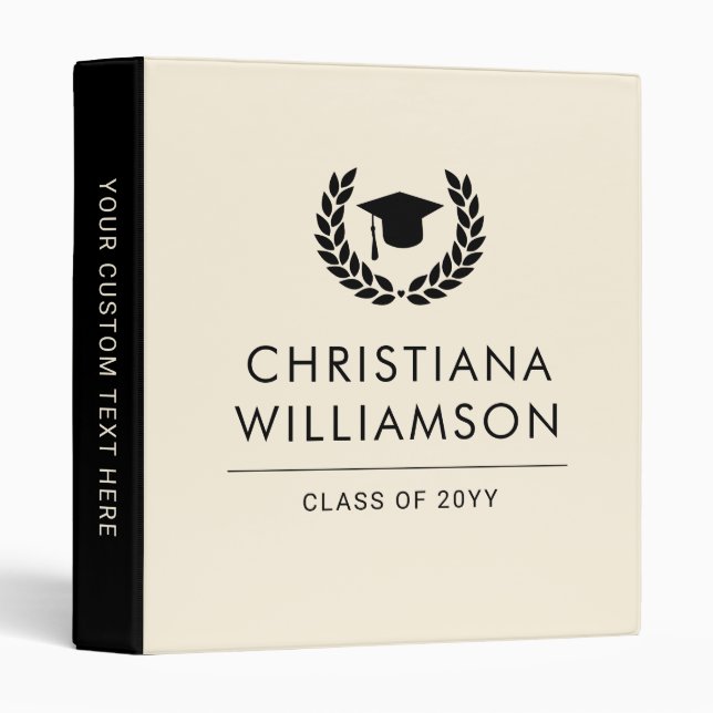 Personalized School and College Graduation Elegant Binder (Front/Spine)
