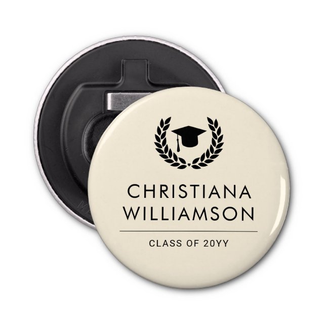Personalized School and College Graduation Elegant Bottle Opener (Front)