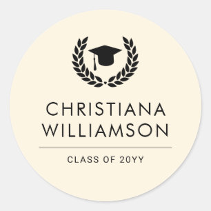 Personalized School and College Graduation Elegant Classic Round Sticker