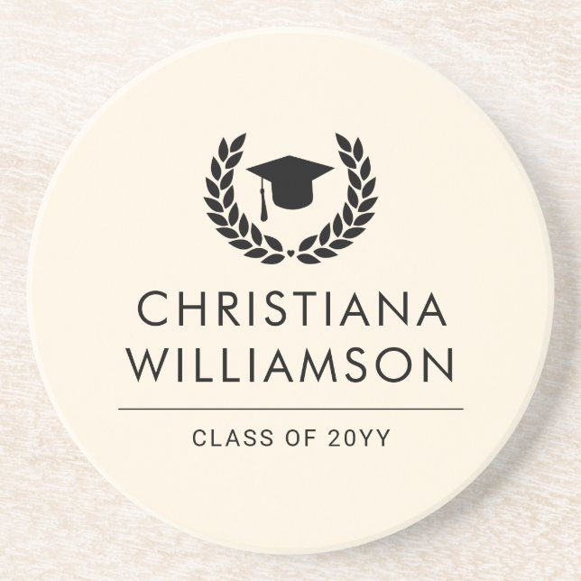 Personalized School and College Graduation Elegant Coaster (Front)