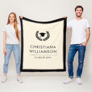 Personalized School and College Graduation Elegant Fleece Blanket