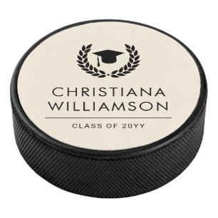 Personalized School and College Graduation Elegant Hockey Puck