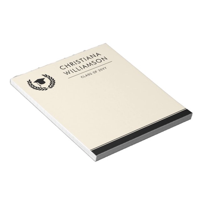 Personalized School and College Graduation Elegant Notepad (Angled)
