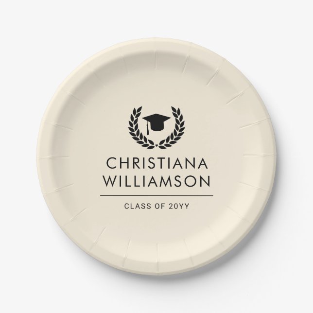 Personalized School and College Graduation Elegant Paper Plate (Front)