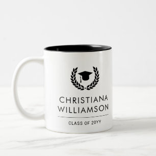 Personalized School and College Graduation Elegant Two-Tone Coffee Mug
