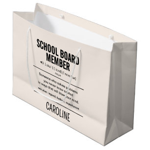 Personalized School Board Member Funny Large Gift Bag